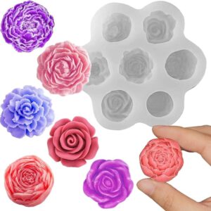 7Cavity Rose Flower Silicone Mold for Candle Making