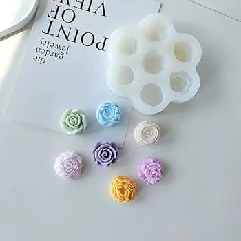 7Cavity Rose Flower Silicone Mold for Candle Making - Image 3