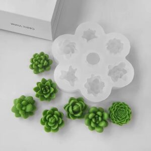 7 Cavity Succulent Silicone Mold for Candle Making