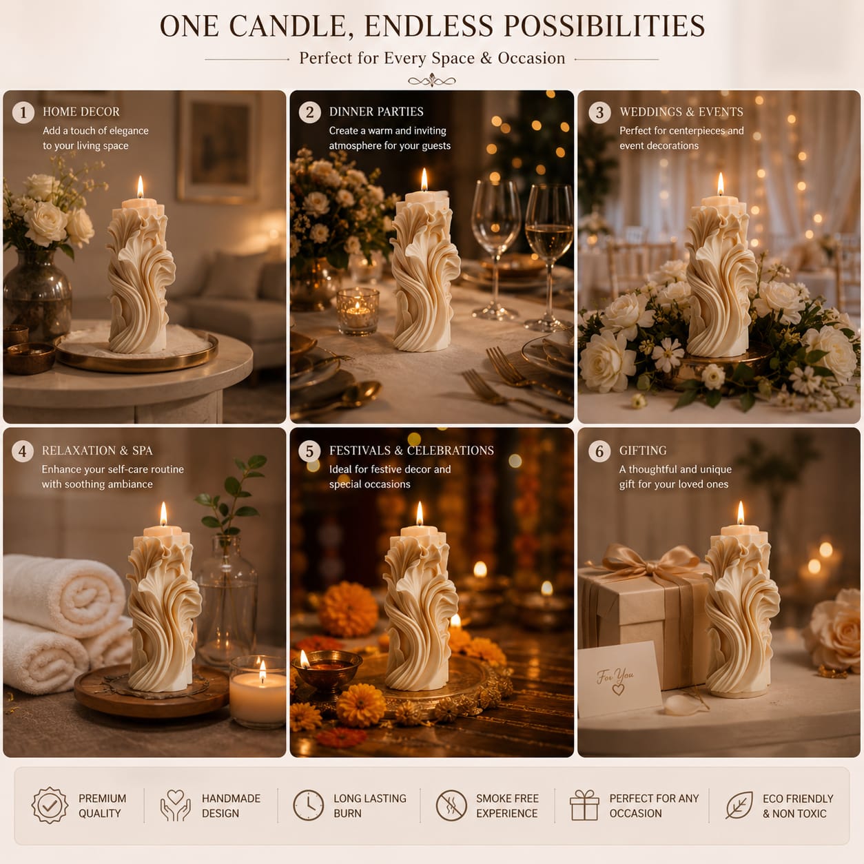 Ocean waves resin candle mold. - Image 2